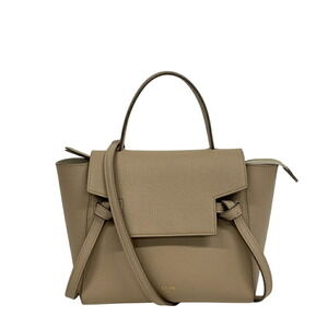Celine Belt Bag Leather 2WAY Handbag Shoulder Crossbody Beige Tan